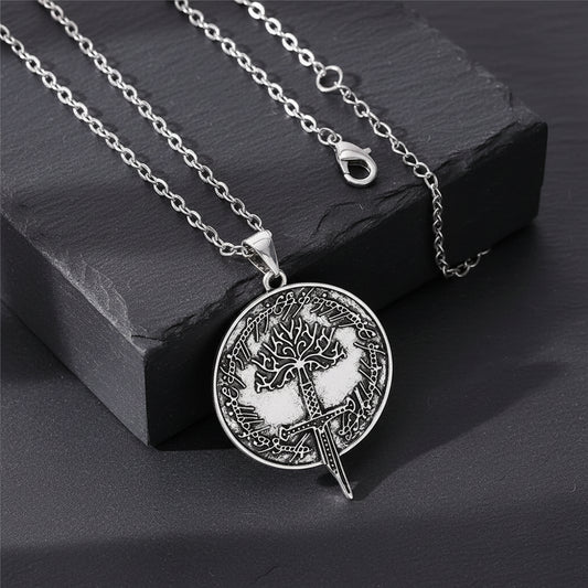 Lord of the Rings Tree of Gondor Narsil Broken Sword & The One Ring Necklace - Lord of the Rings -