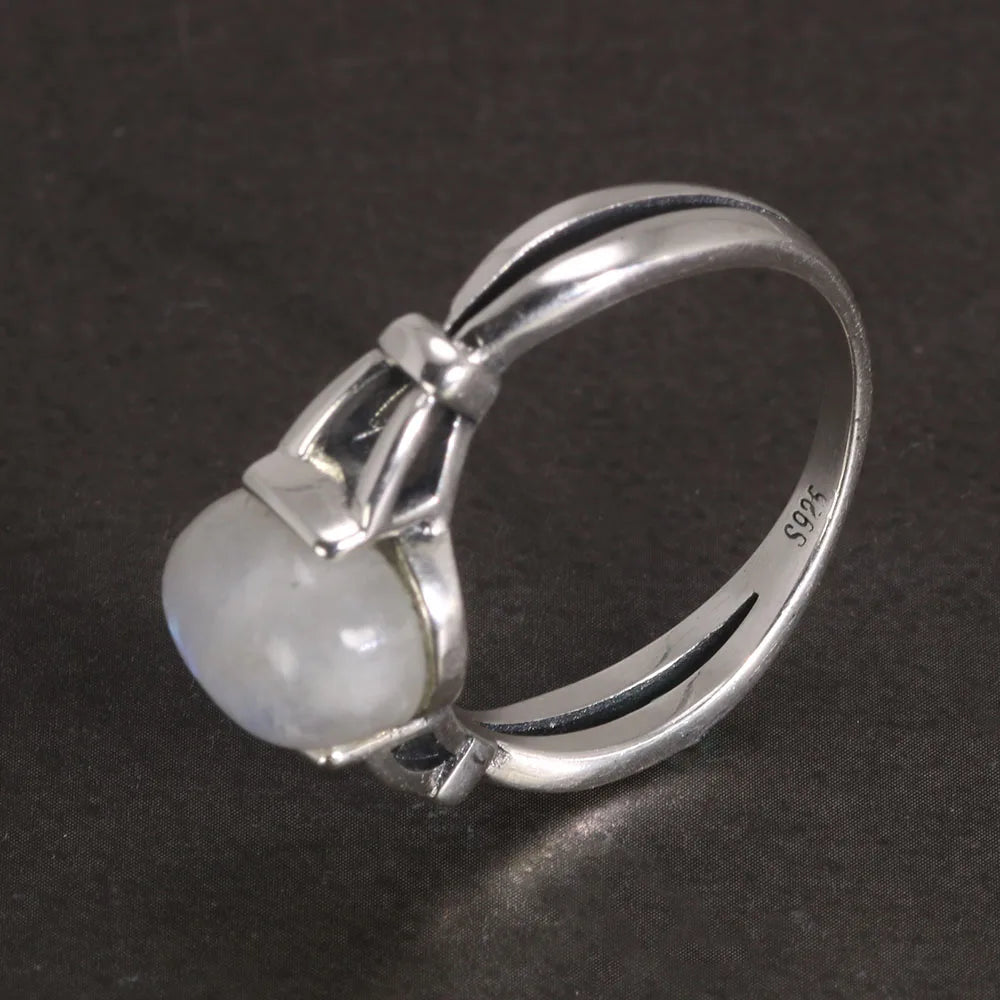 Twilight Real S925 Sterling Silver Bella Swan Natural Moonstone Ring - Twilight -