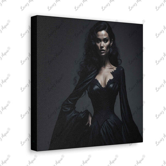 Shadowy Seductress Gothic Beautiful Woman Fantasy Painting Wall Art - Lovez Aqua©
