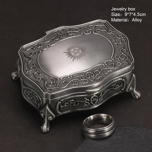 Supernatural Real S925 Sterling Silver Dean Winchester Ring with Engraving - Supernatural - Ring & Box / 7