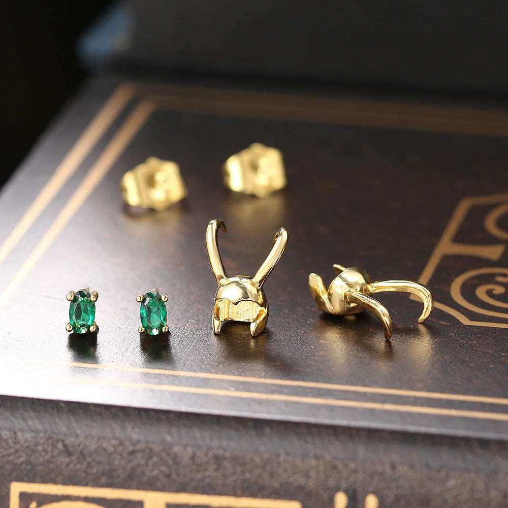 Disney's Marvel God of Mischief Loki's Helmet Women's Earrings/Ring Set - Disney -