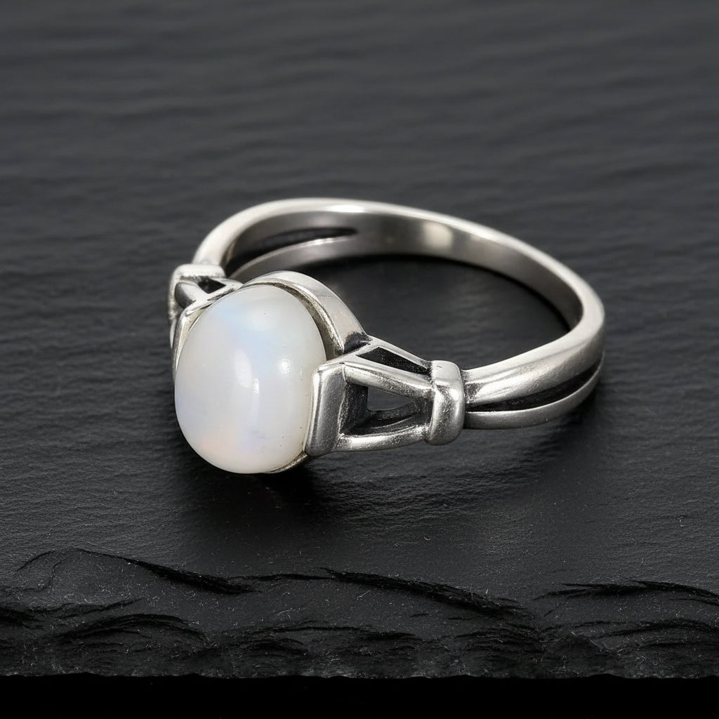 Twilight Real S925 Sterling Silver Bella Swan Natural Moonstone Ring - Twilight - 5
