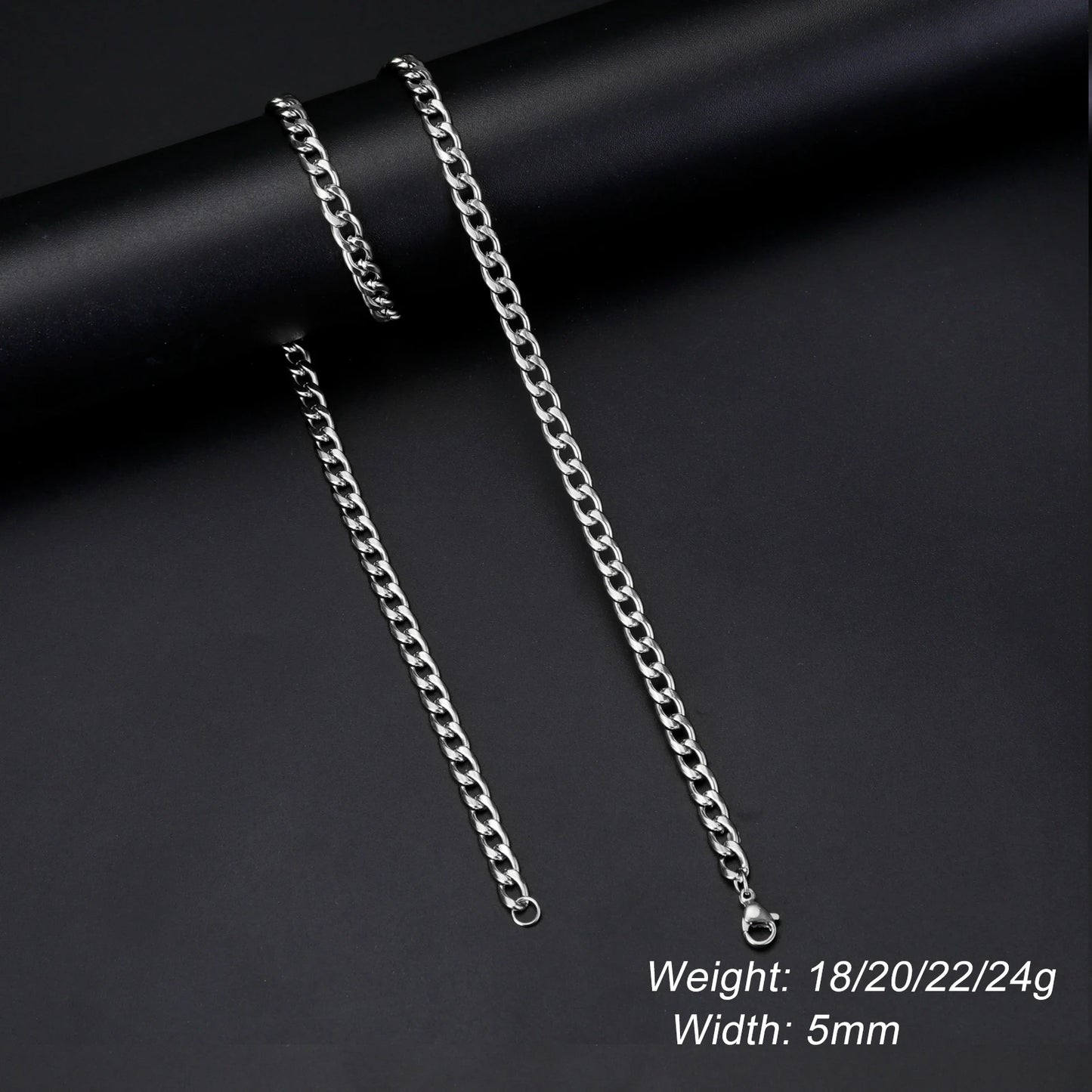 Men's Minimalist Chunky Basic Punk Stainless Steel Chain Necklace - Lovez Aqua© - Cuban Chain 5mm S / 50cm-20inches