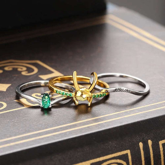 Disney's Marvel God of Mischief Loki's Helmet Women's Earrings/Ring Set - Disney -