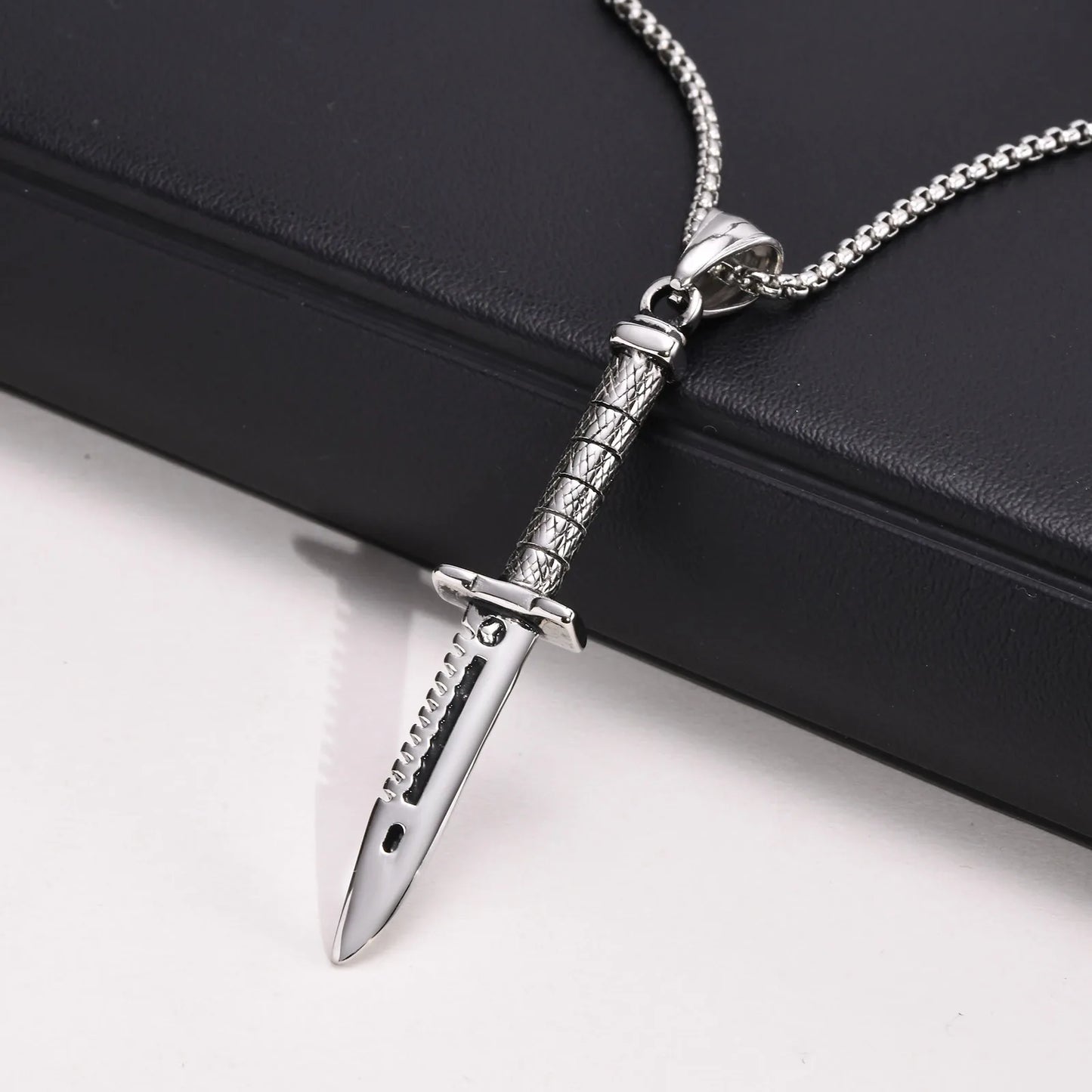 Men's Retro Punk Stainless Steel Dagger Pendant Necklace - Lovez Aqua© -