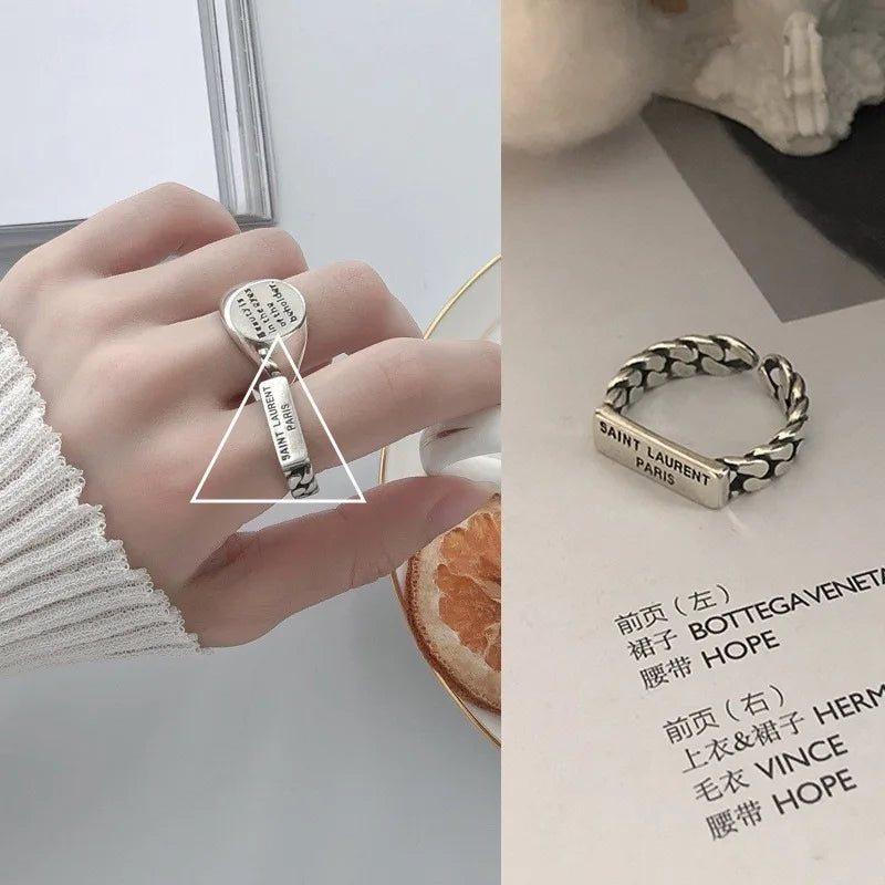 Women's Chic Silver Plated Adjustable Modern Style Rings - Lovez Aqua© -