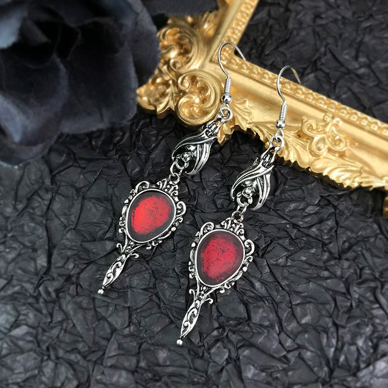 Women's Dark Gothic Vintage Punk Goth Halloween Drop Earrings - Lovez Aqua© - 3
