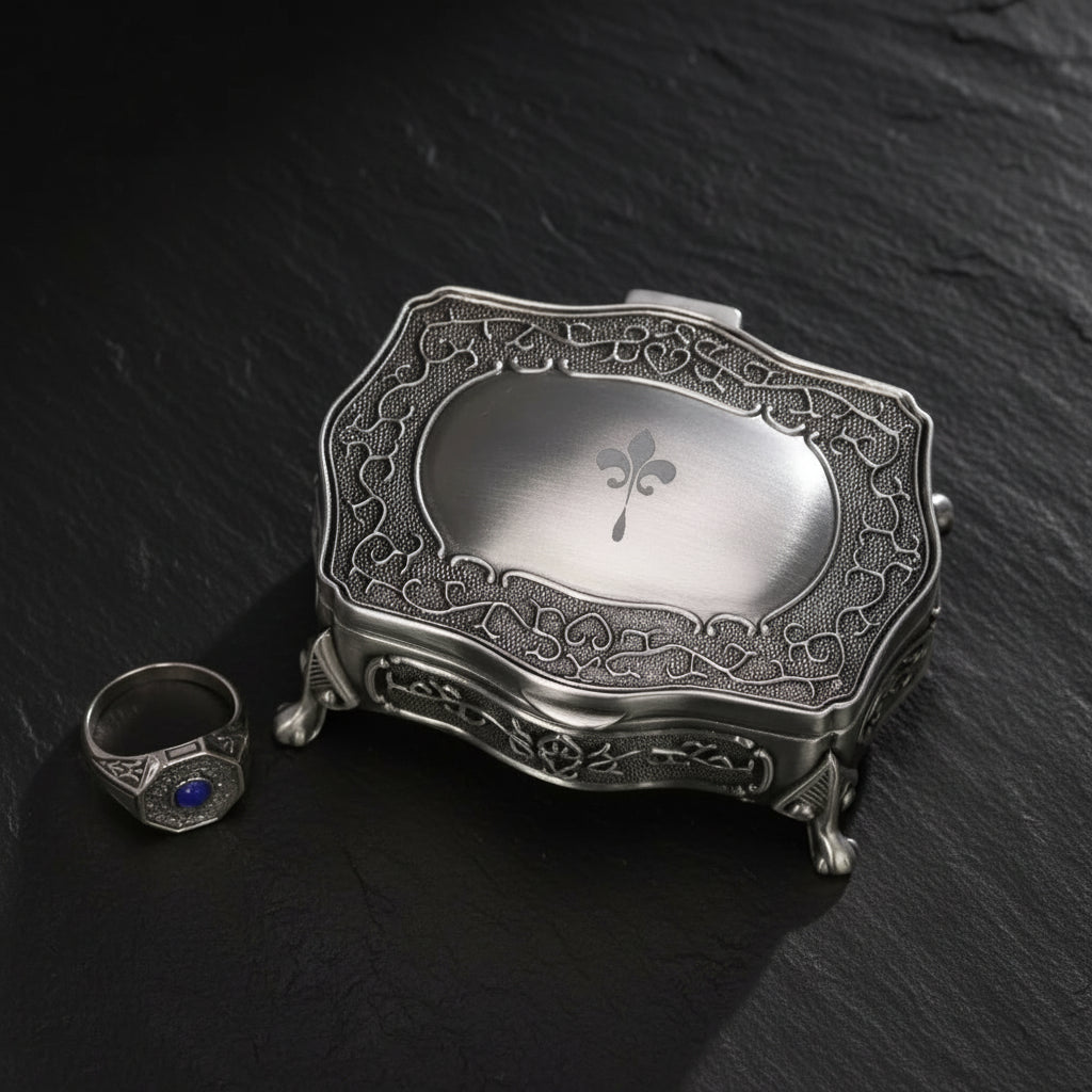 The Originals Vampire Diaries S925 Sterling Silver Klaus Mikaelson Daylight Ring - The Vampire Diaries - Silver Ring and Rectangle Box / 7