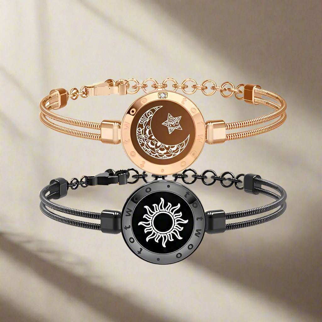 Totwoo Long Distance Relationship Touch Light Up & Vibrate Bracelets For Couples - Lovez Aqua© -