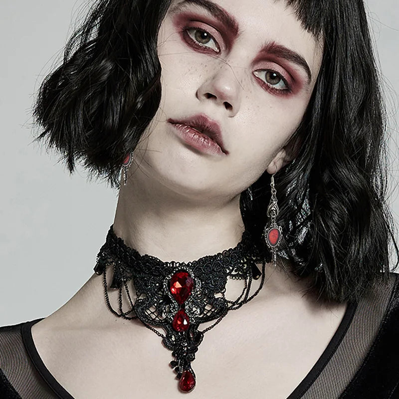 Women's Dark Gothic Vintage Punk Goth Halloween Drop Earrings - Lovez Aqua© -