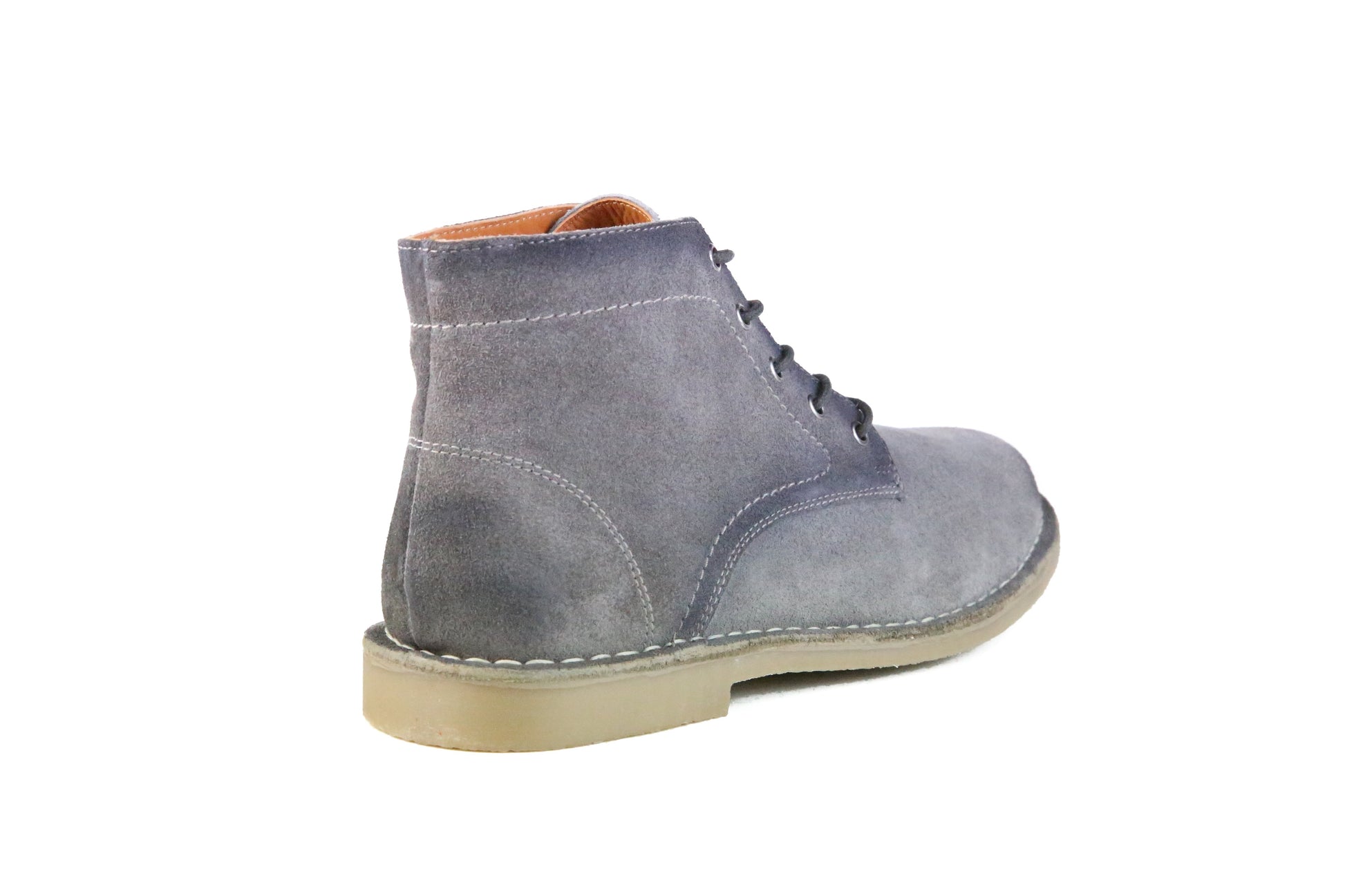 Men's Gray Suede Stylish & Durable Lace Up Burnished Boots - Lovez Aqua© -
