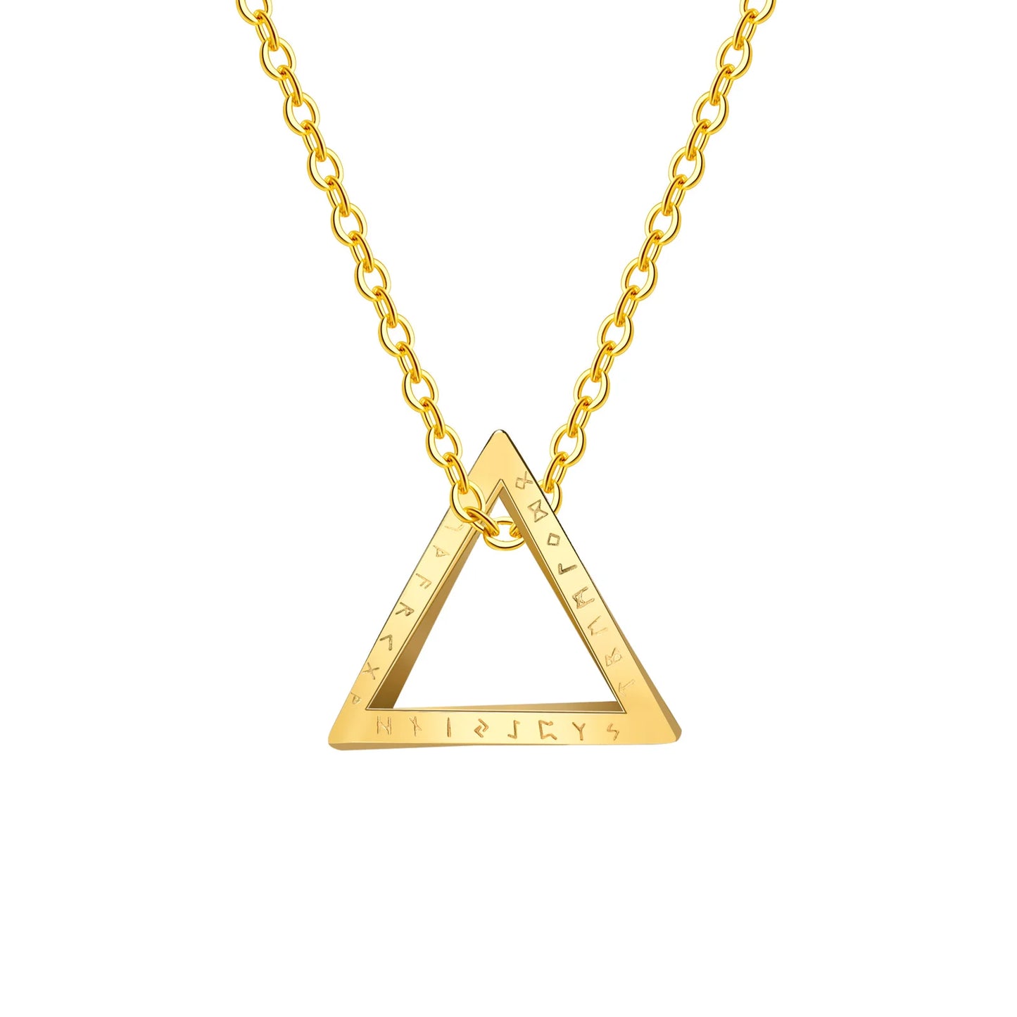 Men's Antique Twisted Norse Viking Triangle Pendant Necklace - Lovez Aqua© - 6 / 50cm