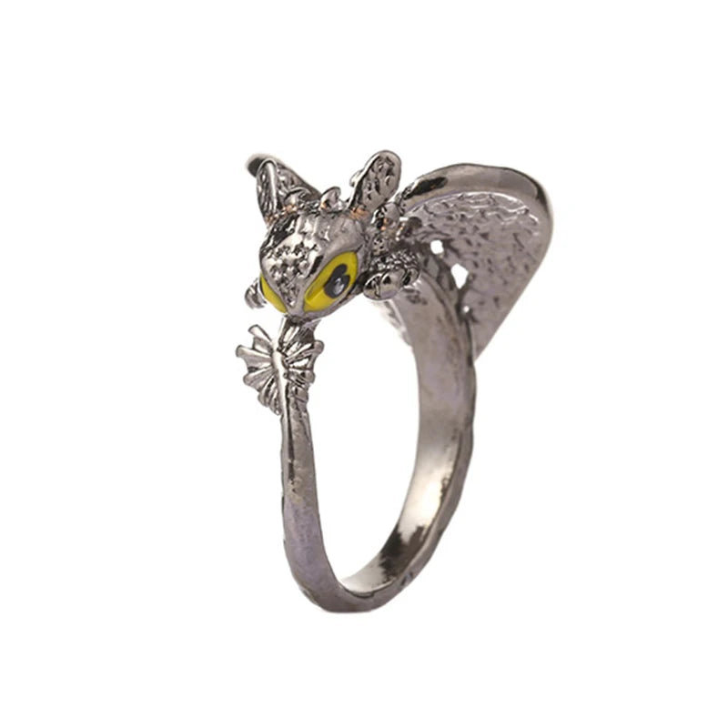 How to Train Your Dragon Toothless or Light Fury Punk Ring - Lovez Aqua© - Black