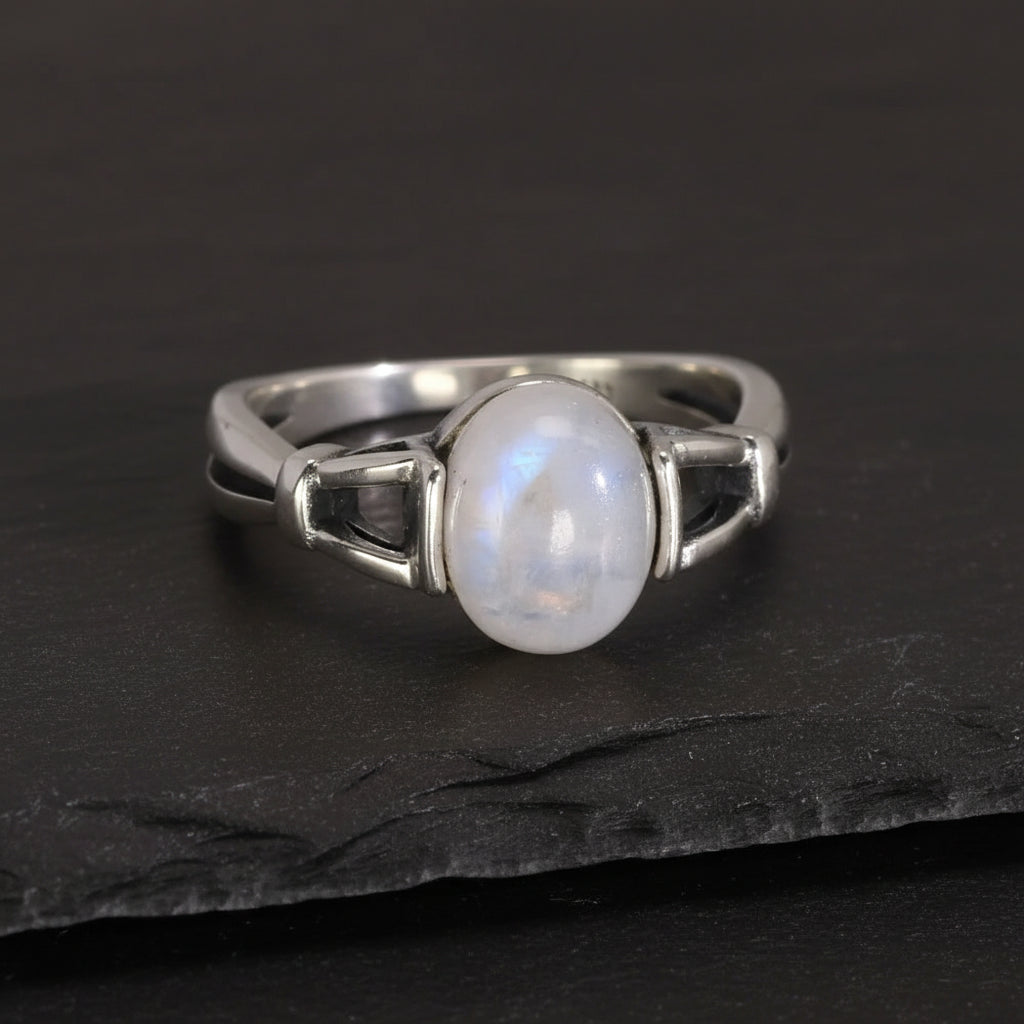 Twilight Real S925 Sterling Silver Bella Swan Natural Moonstone Ring - Twilight -