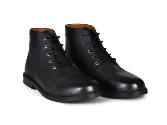 Men's Black Suede Outdoor Suede Leather Lace-Up Boots - Lovez Aqua© -
