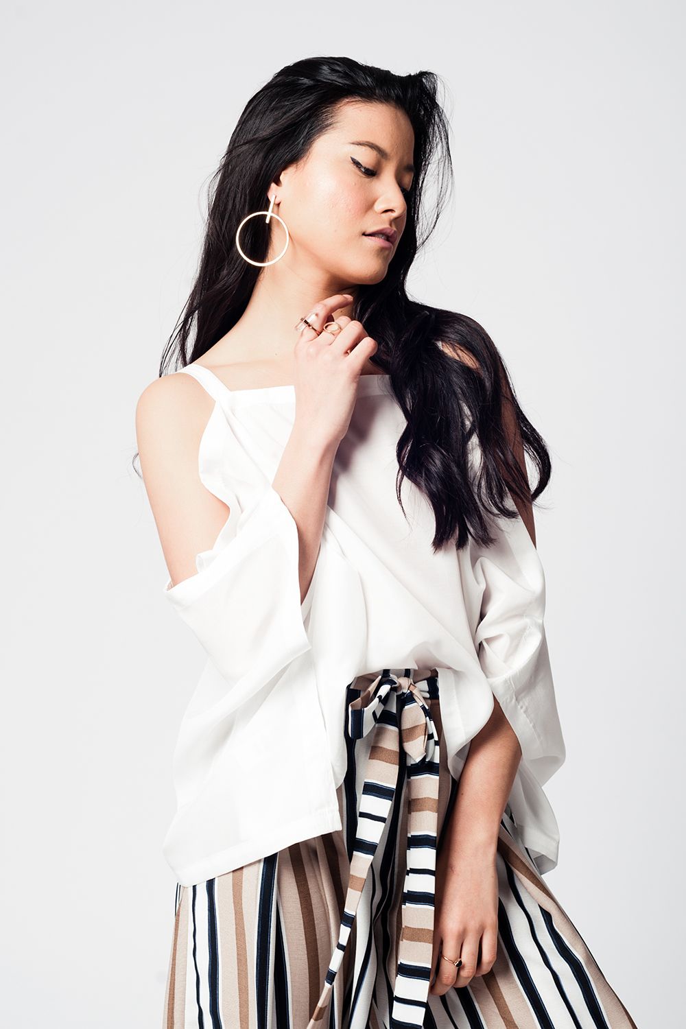 Women's White Casual Shoulderless Summer Blouse - Lovez Aqua© -