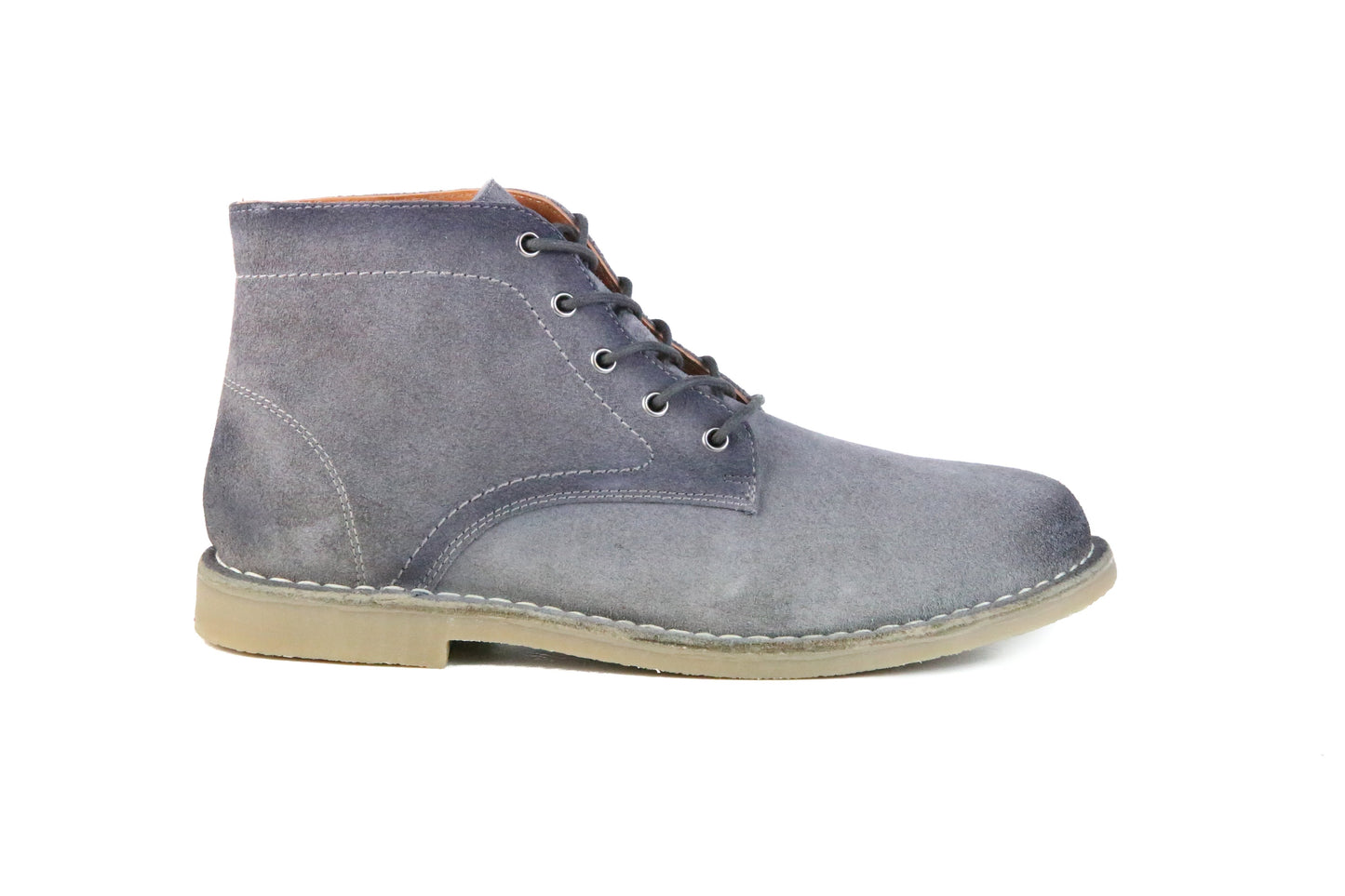 Men's Gray Suede Stylish & Durable Lace Up Burnished Boots - Lovez Aqua© -