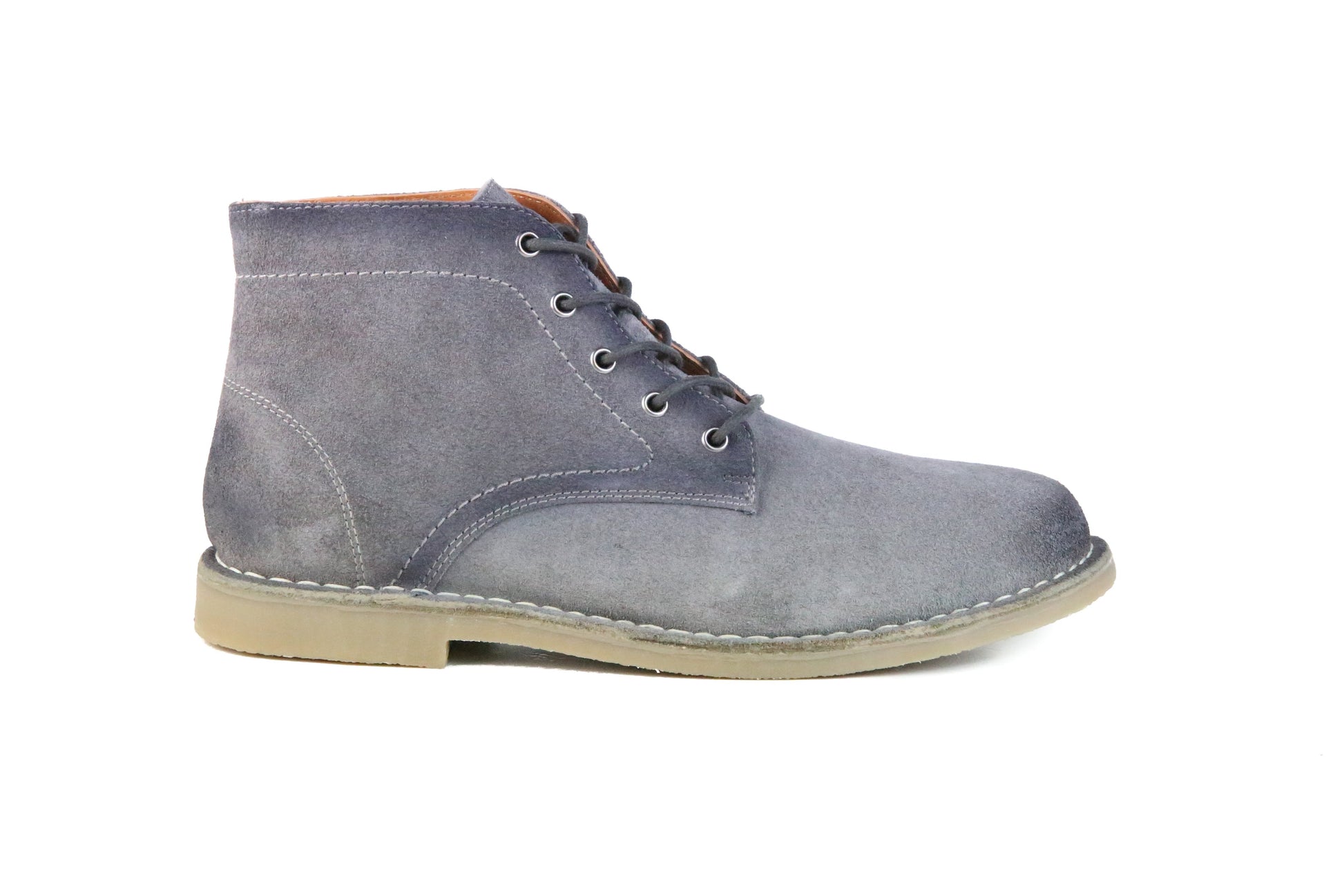 Men's Gray Suede Stylish & Durable Lace Up Burnished Boots - Lovez Aqua© -