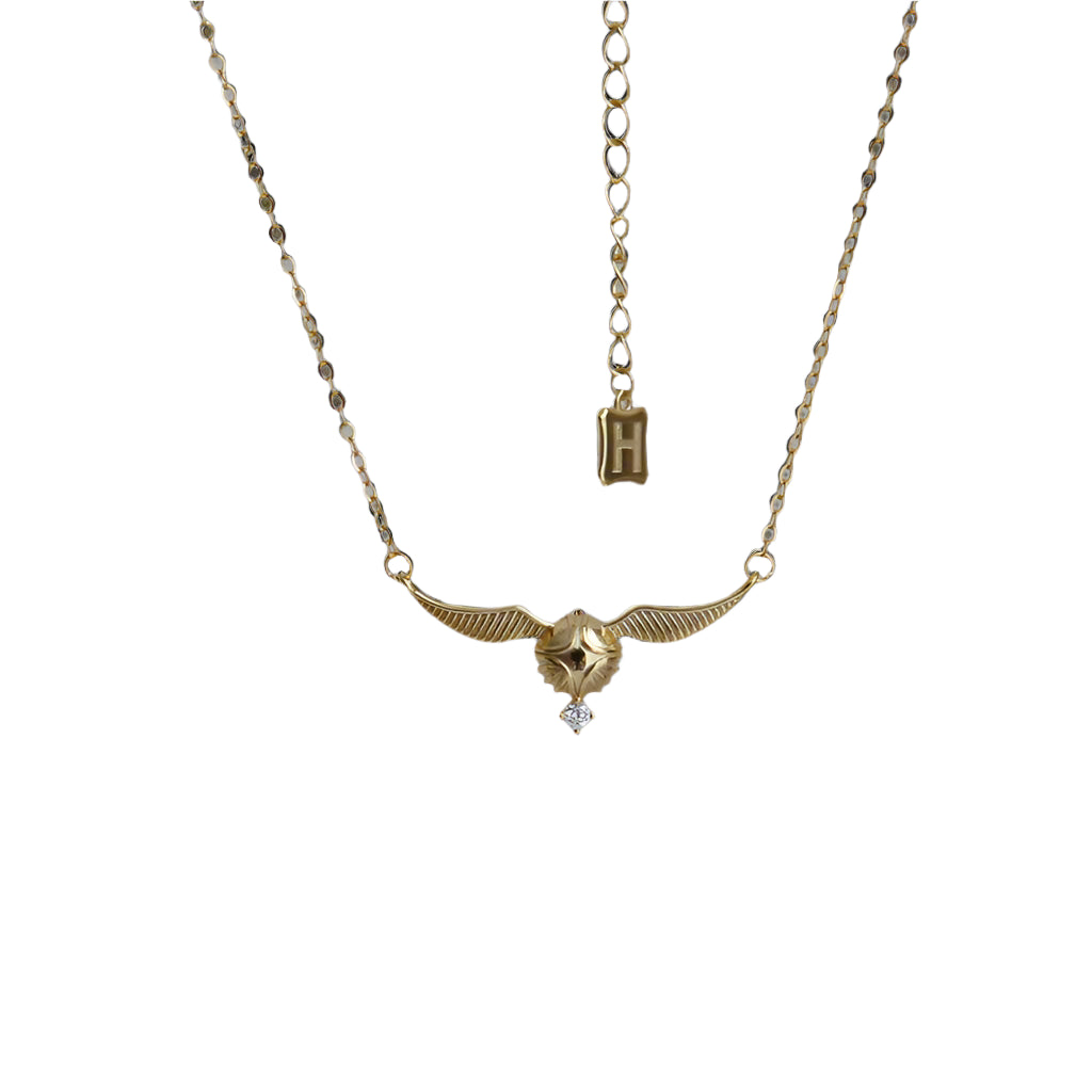 Harry Potter Quidditch Golden Snitch Women's Necklace with Hogwarts Emblem - Harry Potter -
