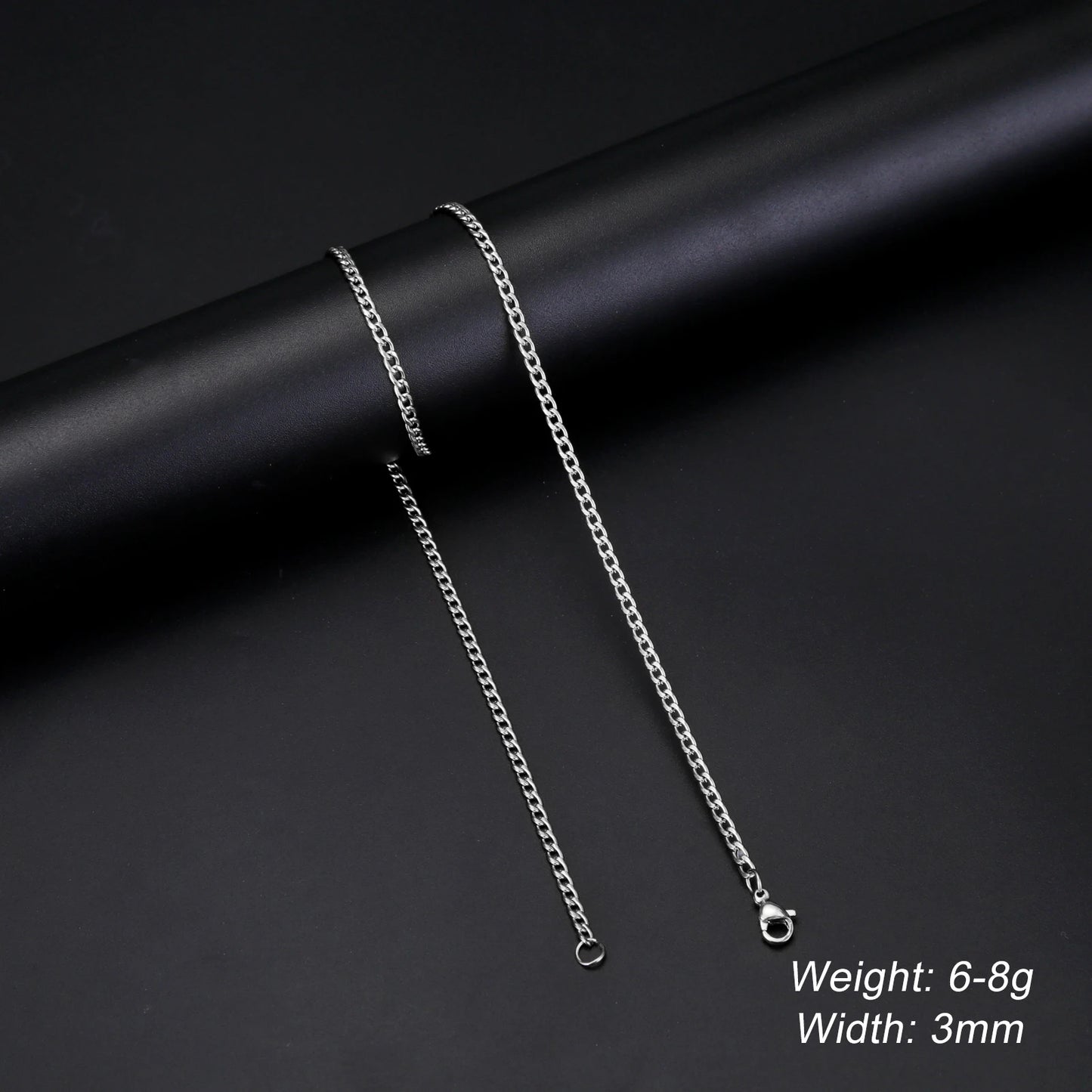 Men's Minimalist Chunky Basic Punk Stainless Steel Chain Necklace - Lovez Aqua© - Cuban Chain 3mm S / 50cm-20inches