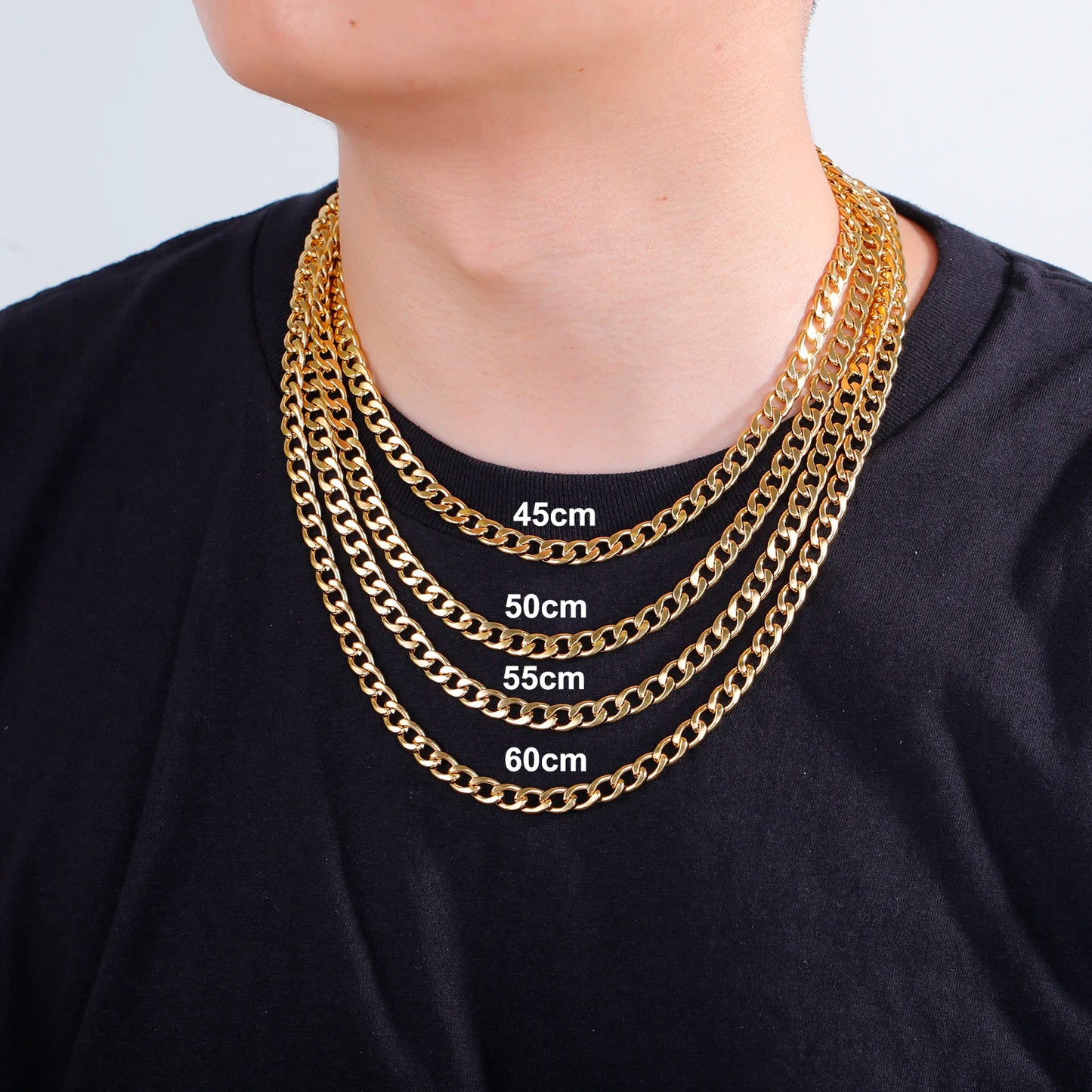 Men's Minimalist Chunky Basic Punk Stainless Steel Chain Necklace - Lovez Aqua© -