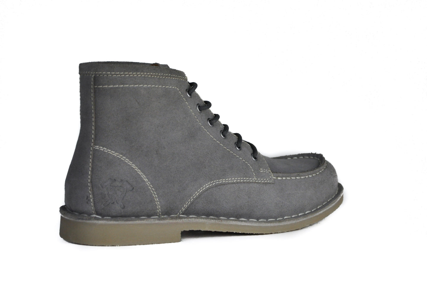 Men's Gray Suede Leather Ankle Boots With Durable Stitching - Lovez Aqua© -