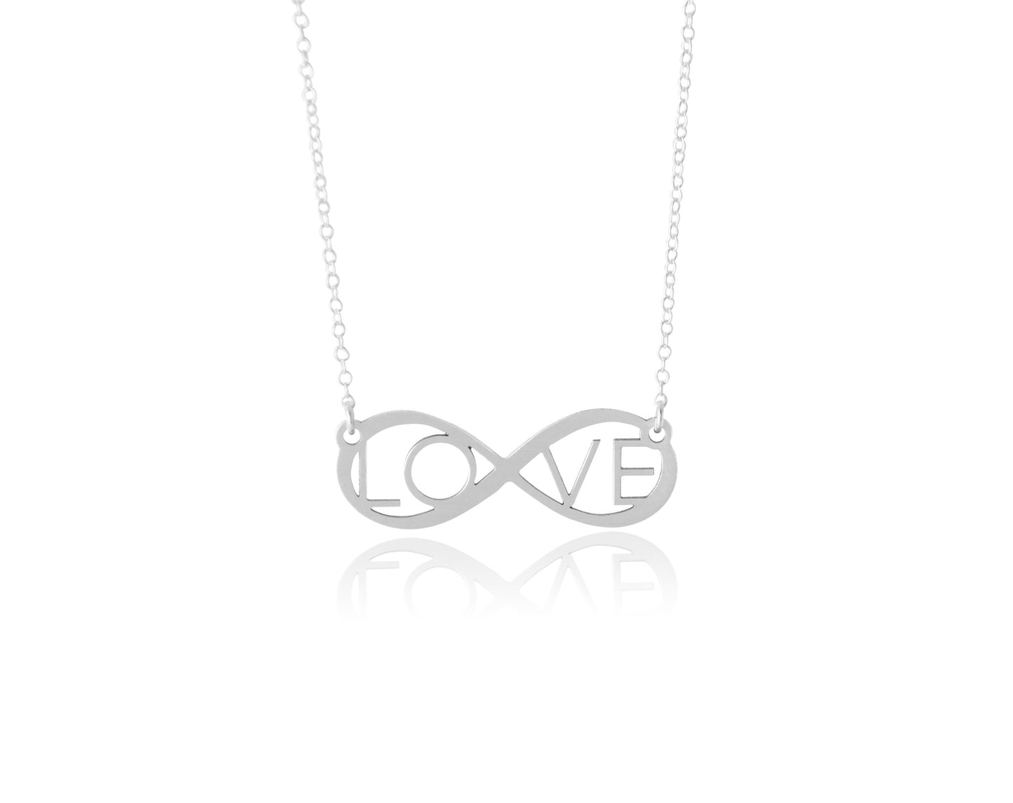 Women's 925 Sterling Silver Eternal Love Infinity Necklace - Lovez Aqua© -