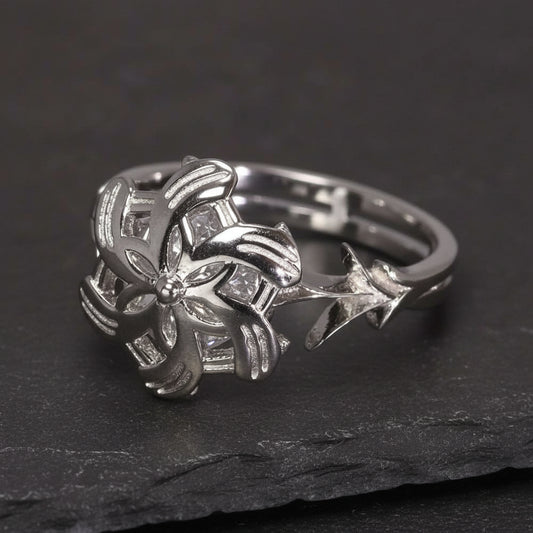 Real S925 Sterling Silver & Zircon LOTR Lady Galadriel Nenya The Ring of Adamant - Lord of the Rings - Ring Only / 5