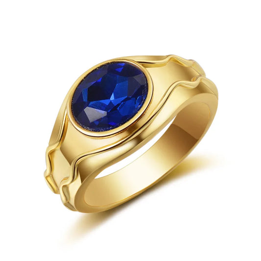Lord of the Rings Lord Elrond's Vilya Ring of Air Sapphire Stone Ring - Lord of the Rings - Gold / 7