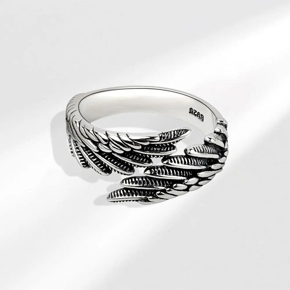 925 Sterling Silver Angel & Devil Wings Matching Couple Open Rings - Lovez Aqua© - Angel