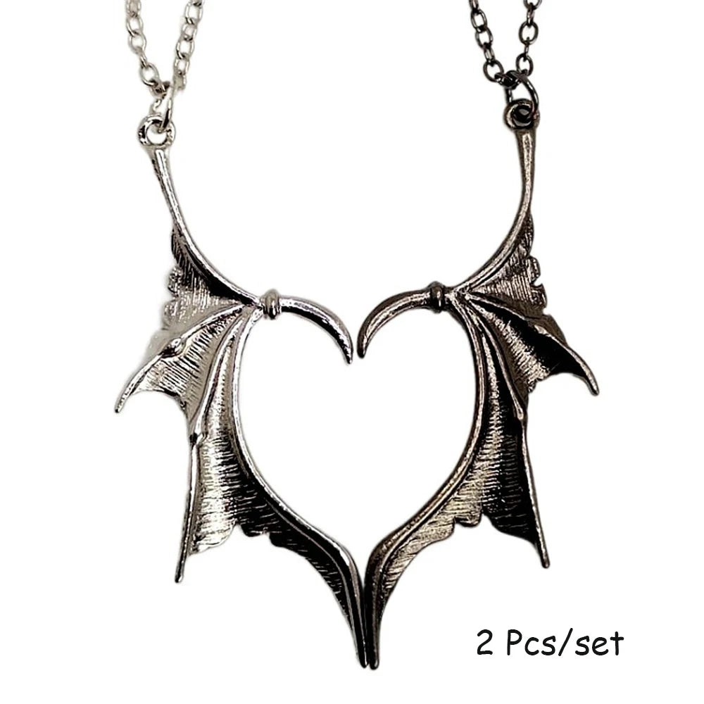 ACOTAR Feyre & Rhysand Illyrian Fae Bat Wings Couple Necklaces (2 Pcs) - ACOTAR -