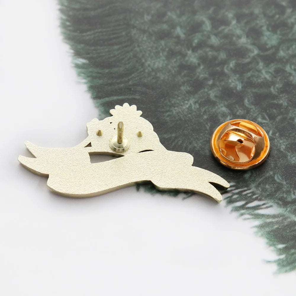 ACOTAR High Lady of the Night Court Feyre Archeron Gilded Black & White Brooch - ACOTAR -