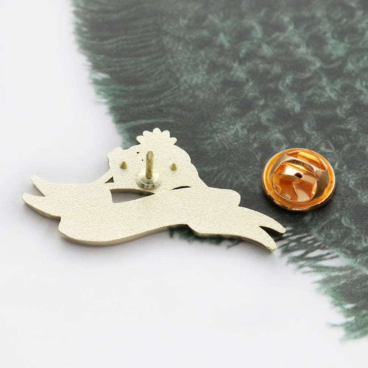 ACOTAR High Lady of the Night Court Feyre Archeron Gilded Black & White Brooch - ACOTAR -