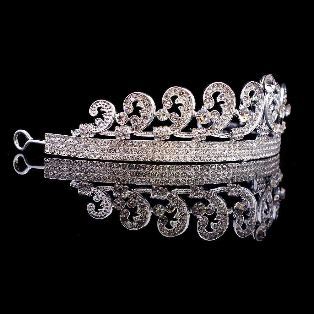 Baroque Princess of Wales Kate Middleton Bridal Wedding Rhinestone Tiara - Lovez Aqua© -