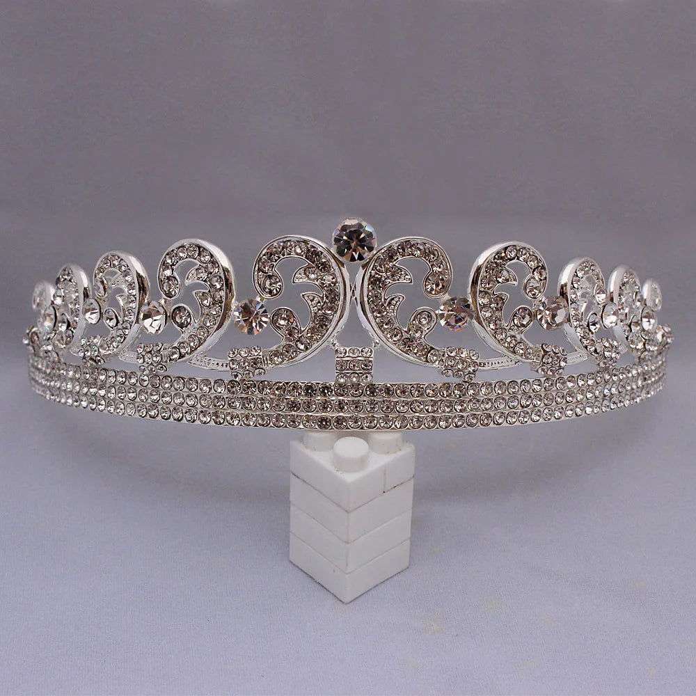 Baroque Princess of Wales Kate Middleton Bridal Wedding Rhinestone Tiara - Lovez Aqua© -