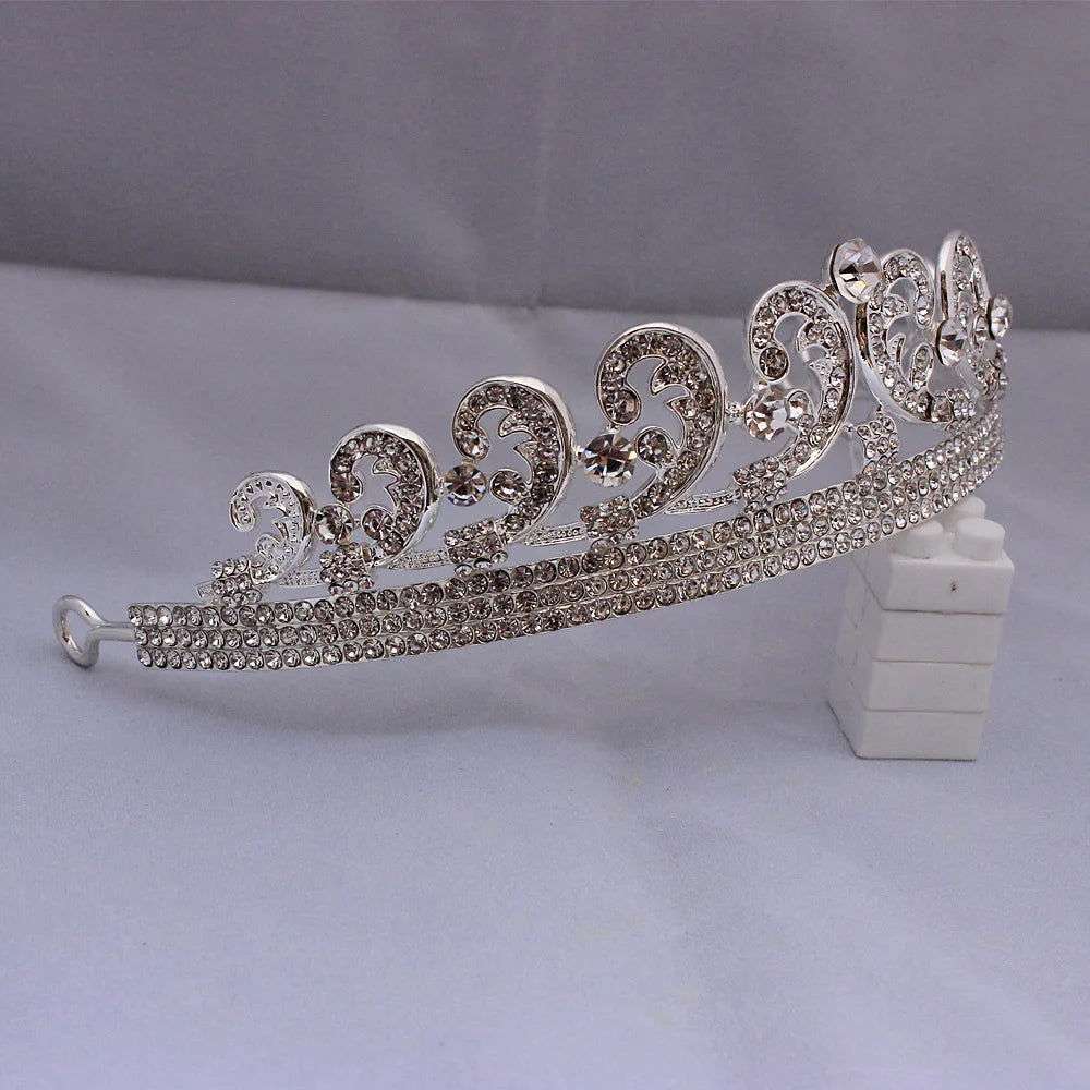 Baroque Princess of Wales Kate Middleton Bridal Wedding Rhinestone Tiara - Lovez Aqua© -