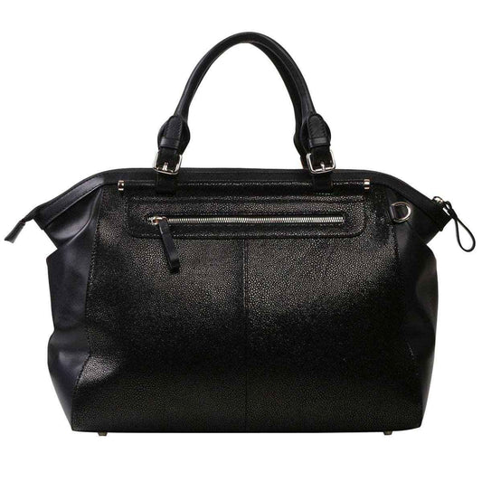Beige & Black Koi Print Women's Large Satchel with Strap