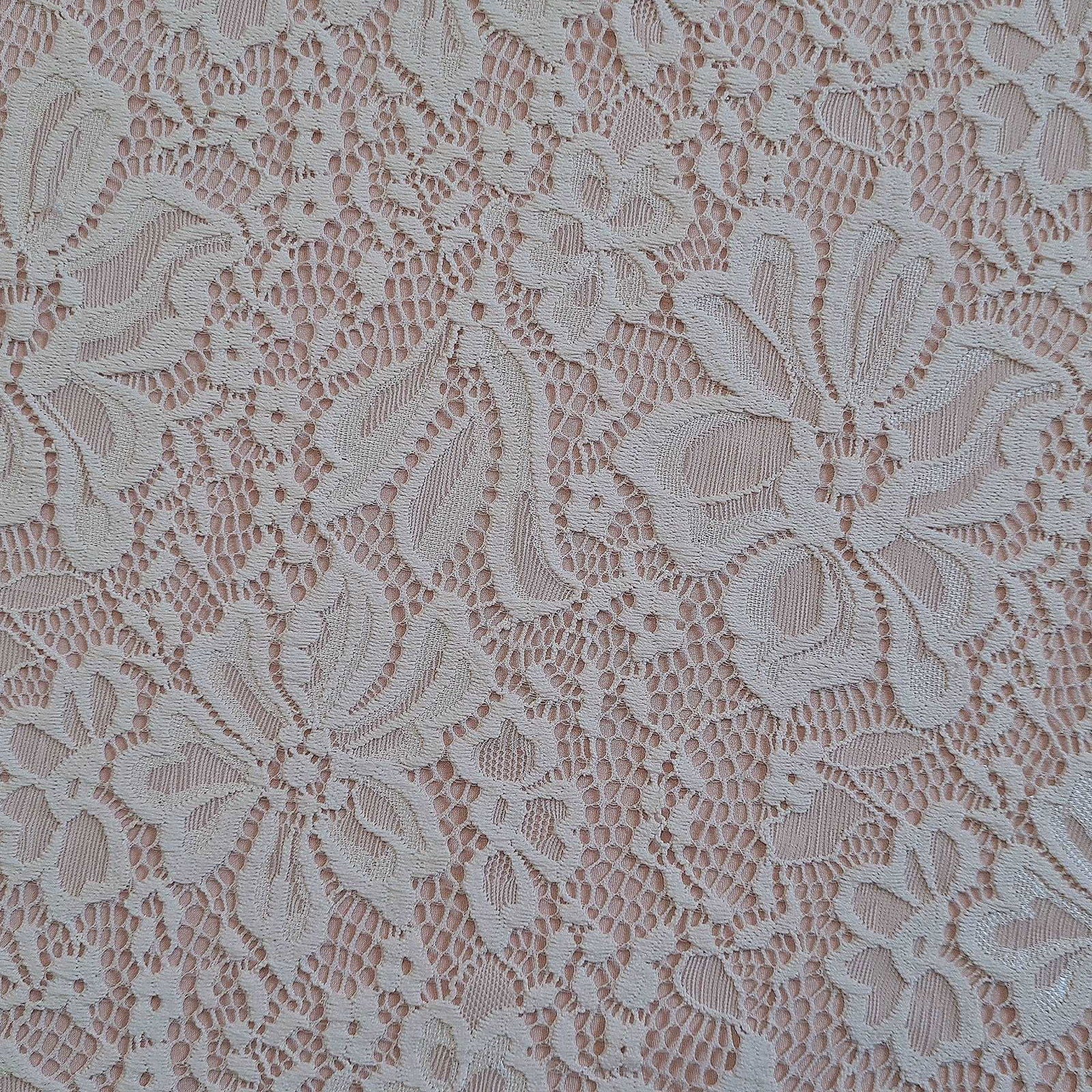 Blush Pink Lace Backless Maxi Wedding Gown with Boat Neckline & 3/4 Sleeves - Lovez Aqua© -