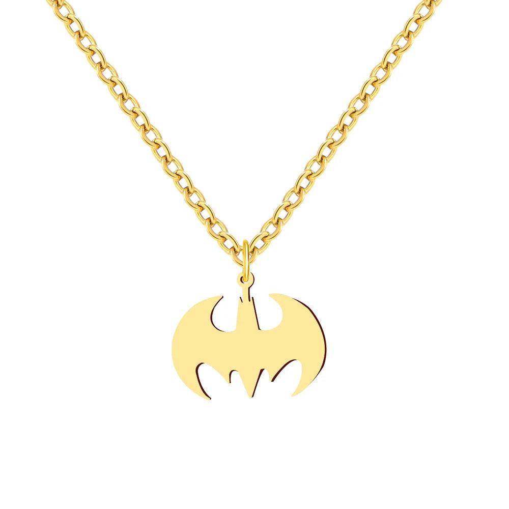 DC Comics Batman Bat Signal Stainless Steel Sweater Chain Necklace - Lovez Aqua© -