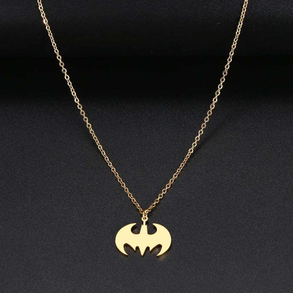 DC Comics Batman Bat Signal Stainless Steel Sweater Chain Necklace - Lovez Aqua© -
