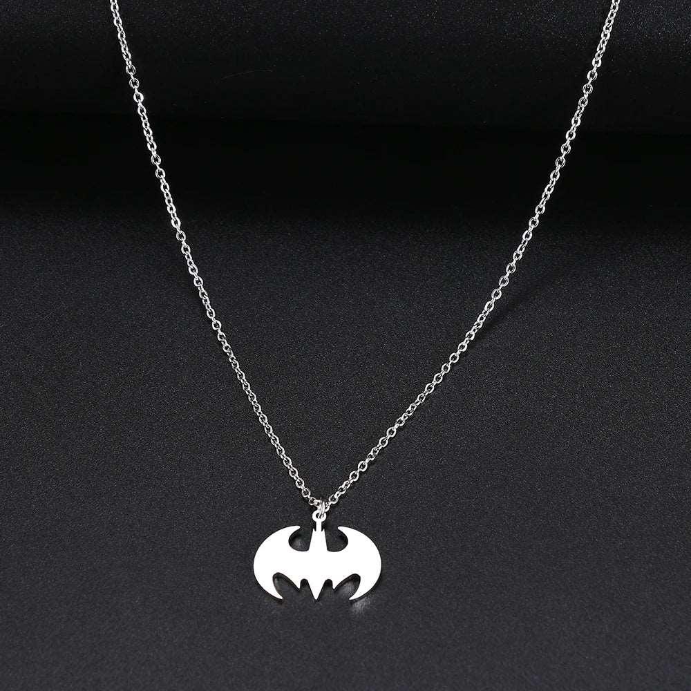 DC Comics Batman Bat Signal Stainless Steel Sweater Chain Necklace - Lovez Aqua© -
