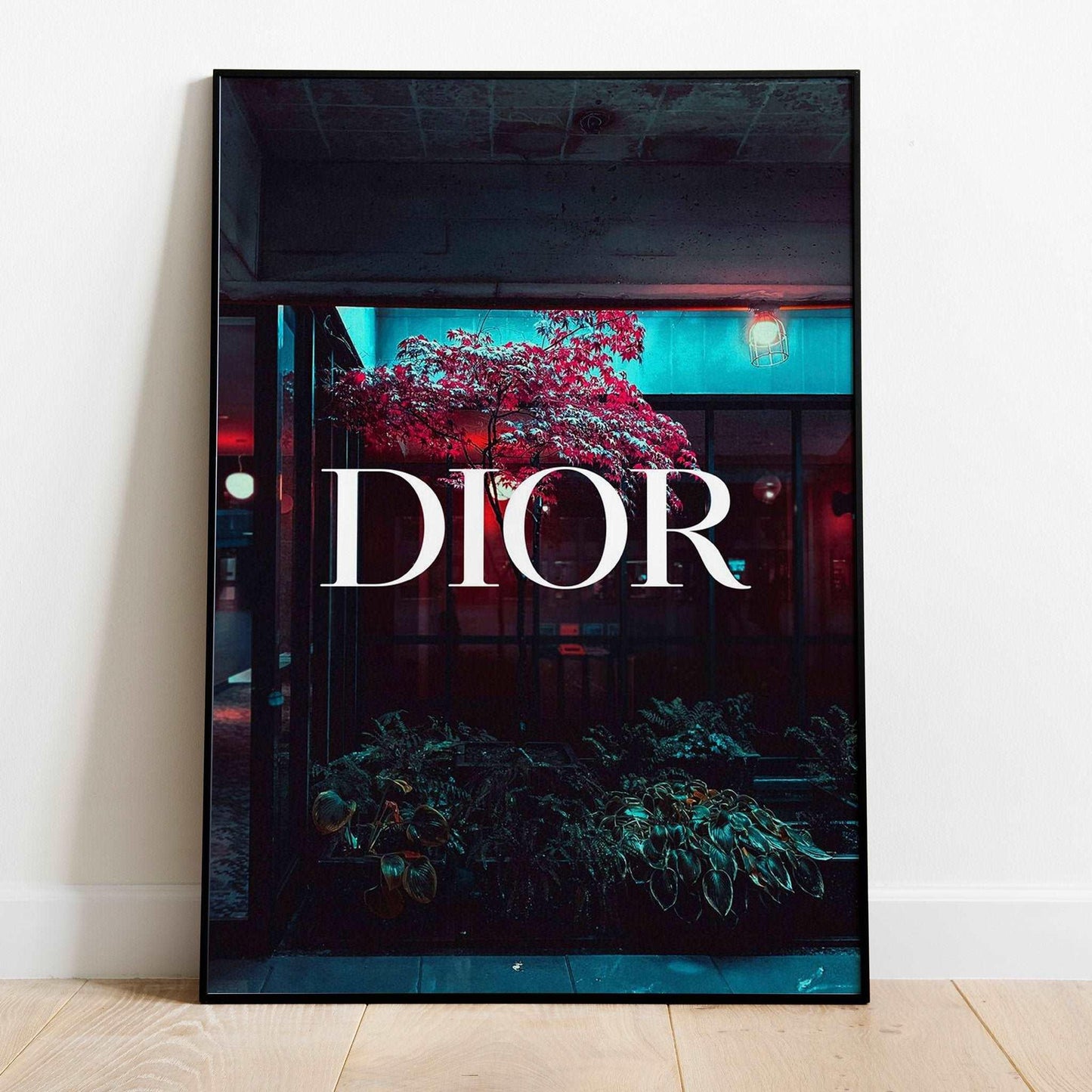 Dior Logo Modern Floral Abstract Art Print Poster - Lovez Aqua© -