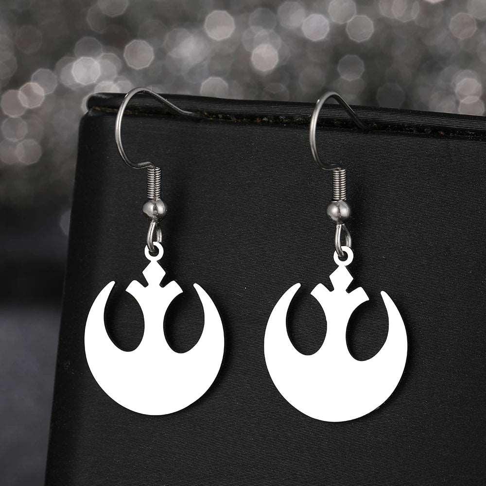 Disney Star Wars Resistance Fighters Logo Stainless Steel Drop Earrings - Disney - Silver