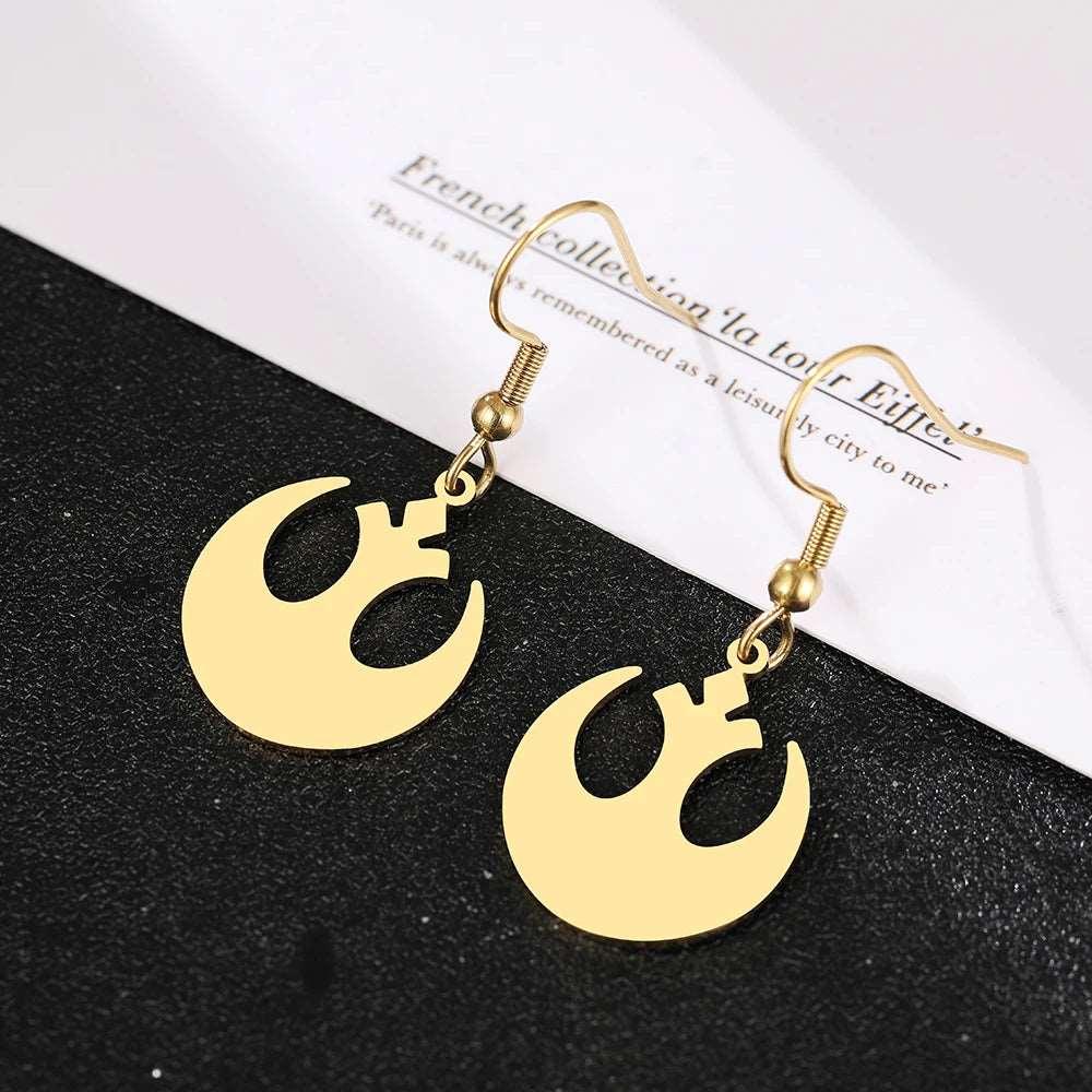 Disney Star Wars Resistance Fighters Logo Stainless Steel Drop Earrings - Disney -