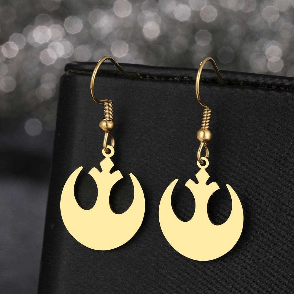 Disney Star Wars Resistance Fighters Logo Stainless Steel Drop Earrings - Disney - Gold