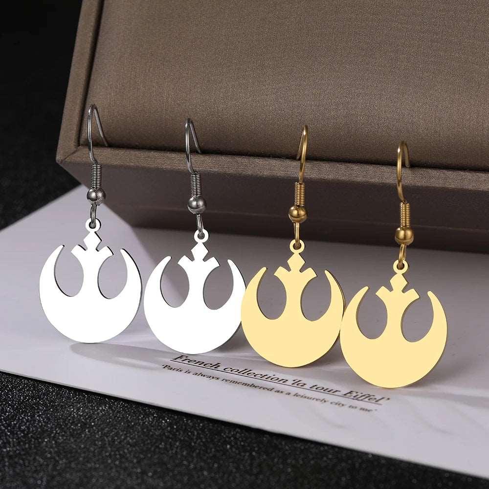 Disney Star Wars Resistance Fighters Logo Stainless Steel Drop Earrings - Disney -