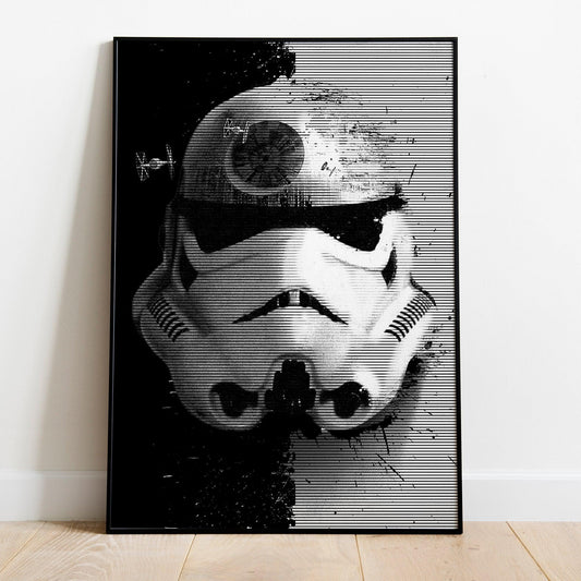 Disney's Star Wars Stormtrooper Abstract Monochrome Art Print Poster - Disney -