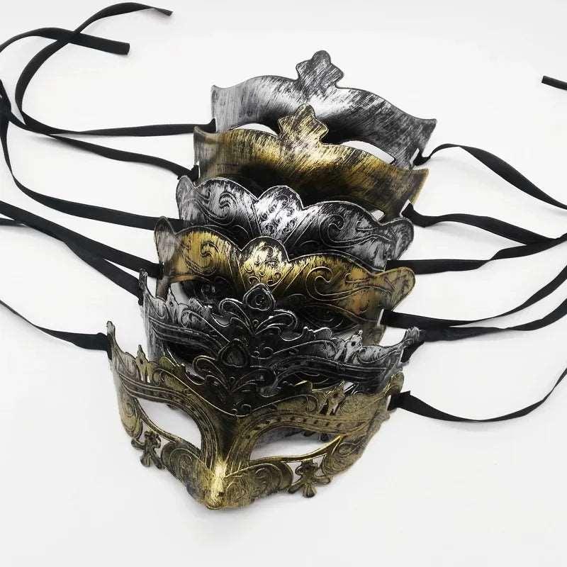 Elegant Filigree Venetian Masquerade Mask with Metallic Finish - Lovez Aqua© -