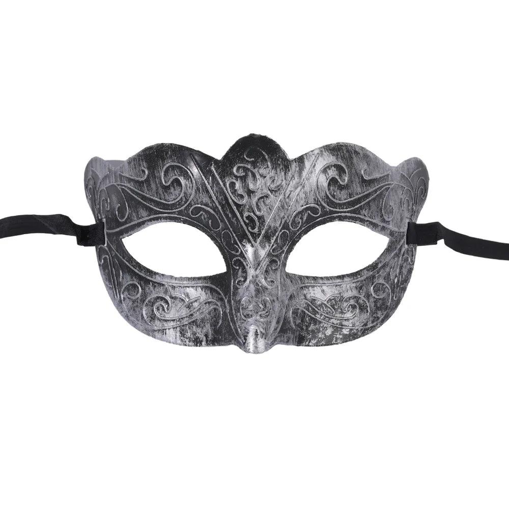 Elegant Filigree Venetian Masquerade Mask with Metallic Finish - Lovez Aqua© - Style 01 sliver