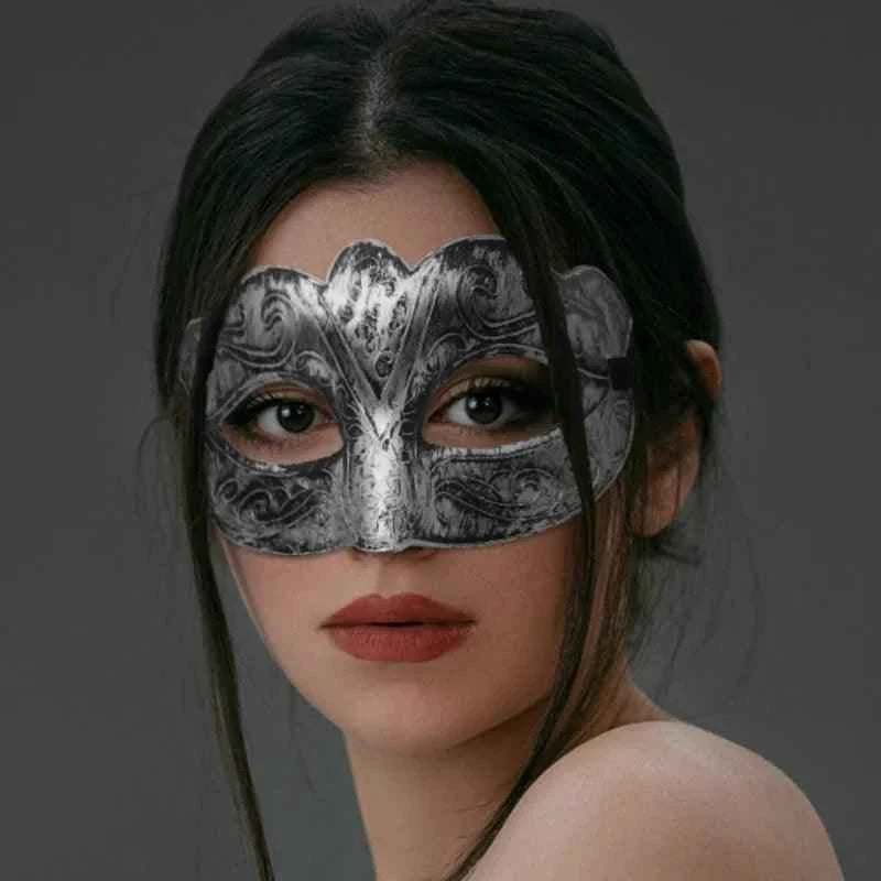 Elegant Filigree Venetian Masquerade Mask with Metallic Finish